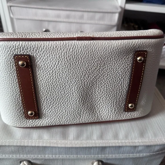 Dooney & Bourke Small Cream Satchel with DB Charms - Picture 9 of 12